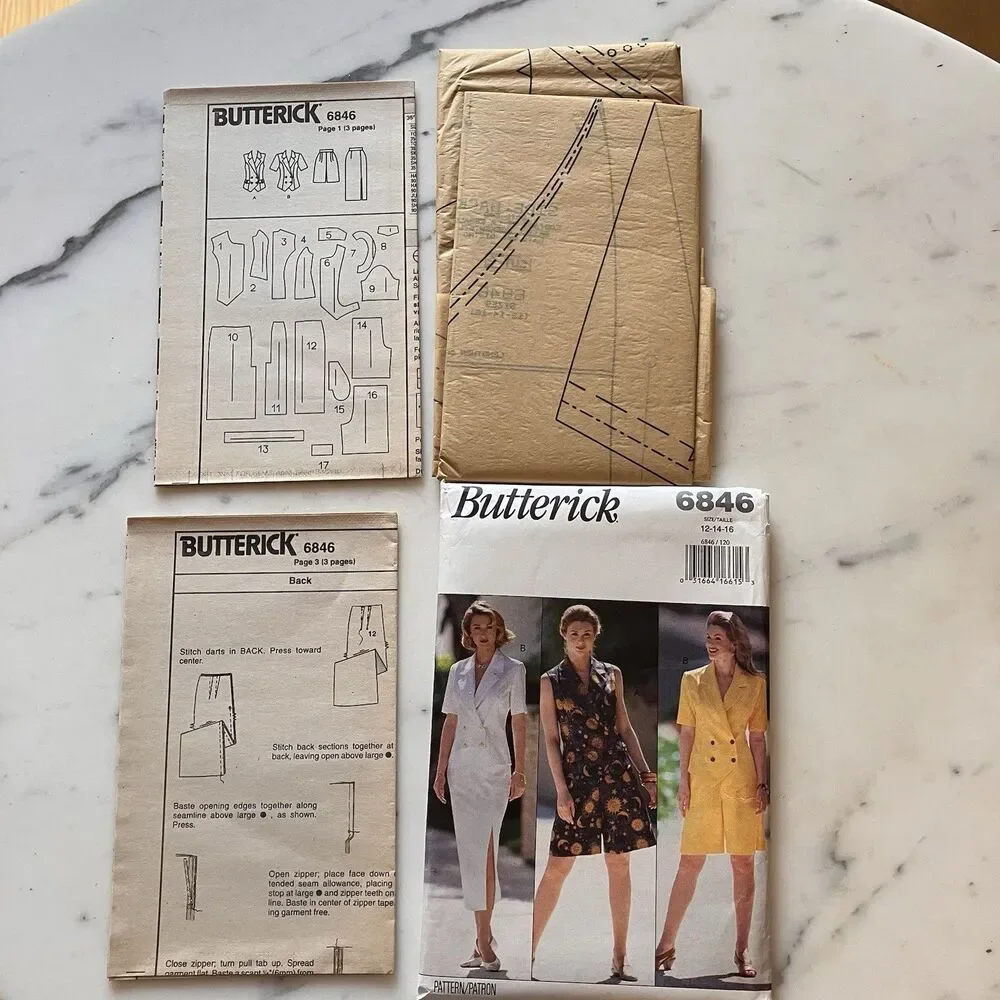 Butterick Pattern‎ 6846 Women’s Top Skirt & Shorts Size 12-14-16 Uncut